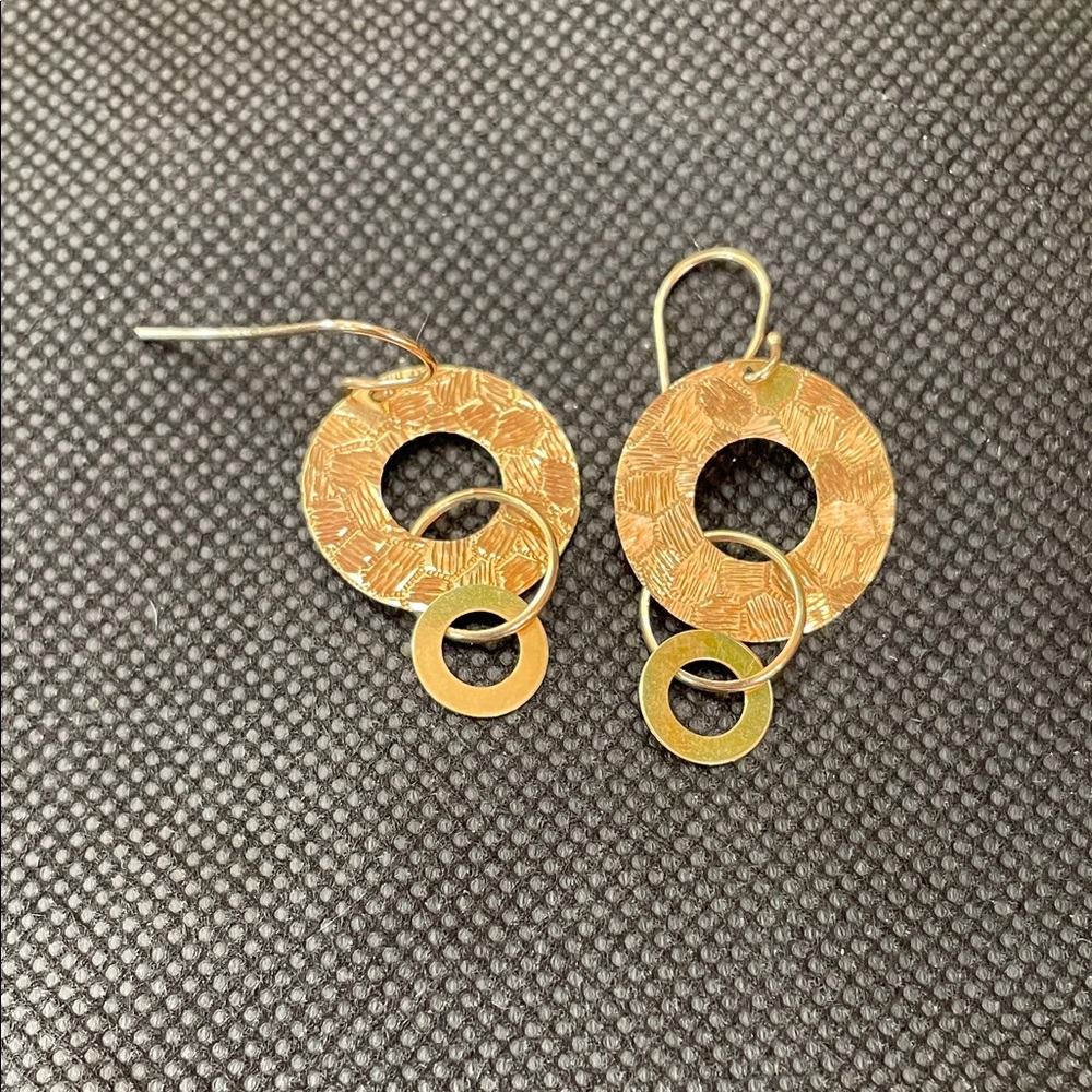Elegant Gold-Tone Circle Earrings